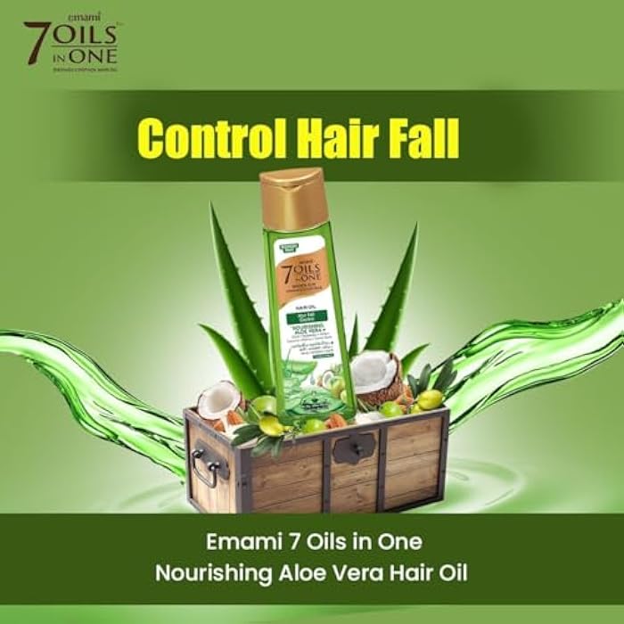 Emami 7 In 1 Hair Oil Fall Control Nourishing Aloe Vera 100ml - Image 4